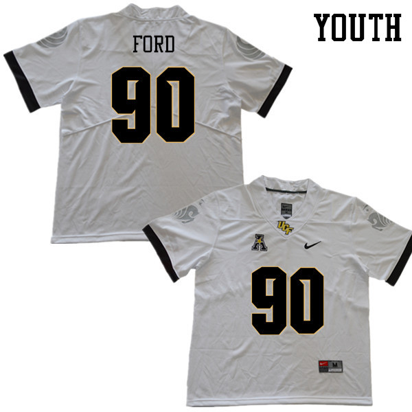 Youth #90 Durand Ford UCF Knights College Football Jerseys Sale-White